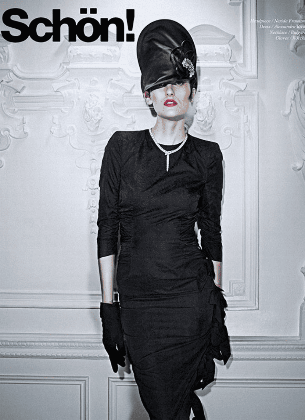 Satin disc hat by Nerida Fraiman featured in Schön magazine.