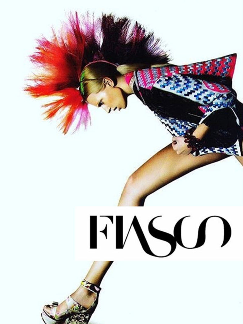 Model wearing Nerida Fraiman mohawk headpiece for Fiasco magazine.